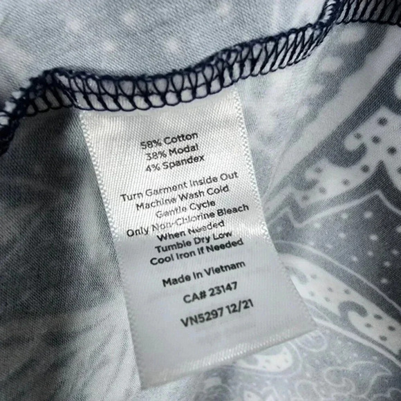 Talbots Navy and White Floral Print Keyhole Neck Sleeveless Maxi Dress Size M - Picture 8 of 9